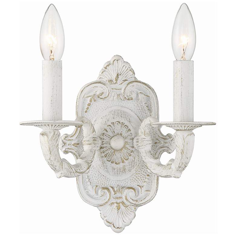 Image 1 Paris Market 9 1/2" High Antique White 2-Light Wall Sconce