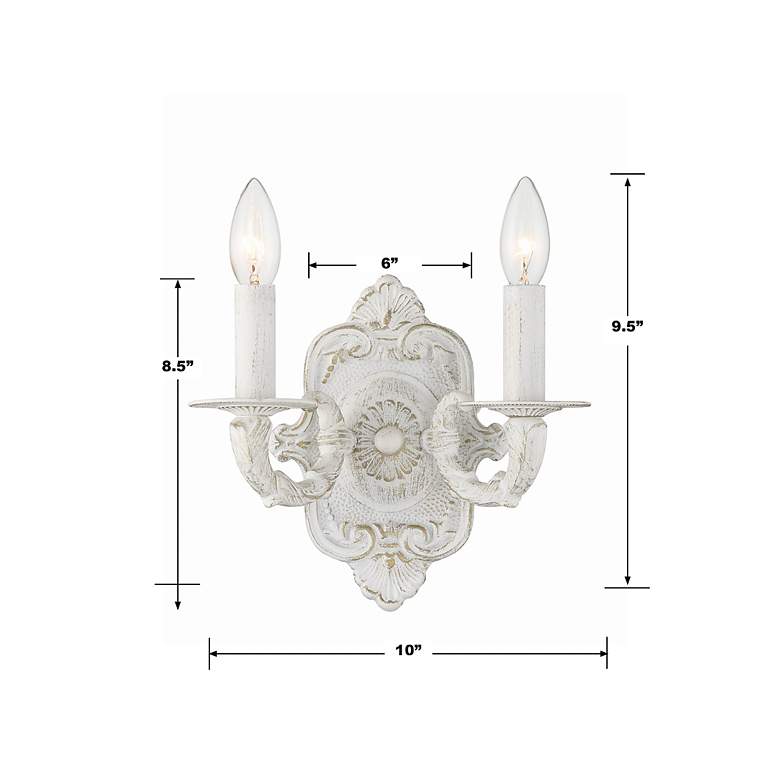 Image 5 Paris Market 9 1/2" High Antique White 2-Light Wall Sconce more views