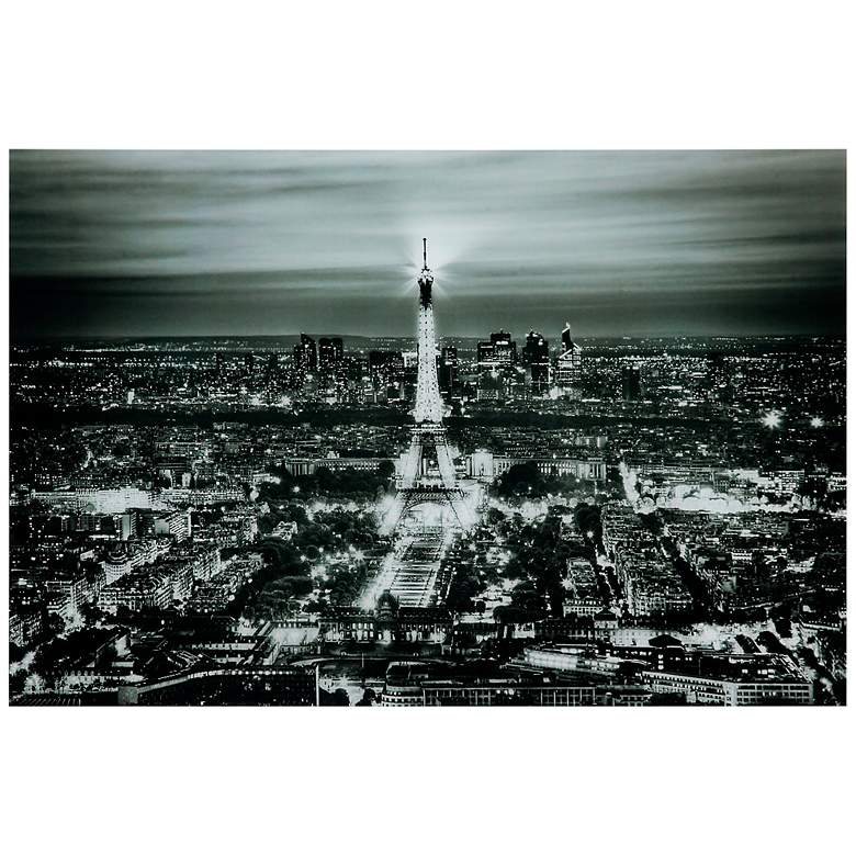 Image 2 Paris Night 50 3/4 inchW Free Floating Glass Graphic Wall Art