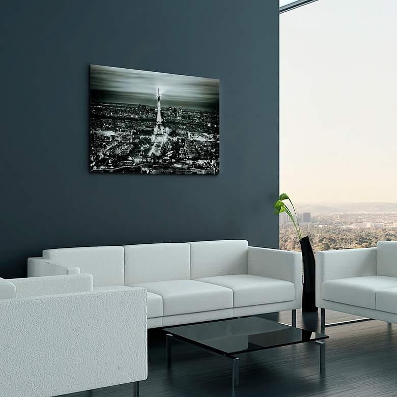 Image 5 Paris Night 50 3/4"W Free Floating Glass Graphic Wall Art more views