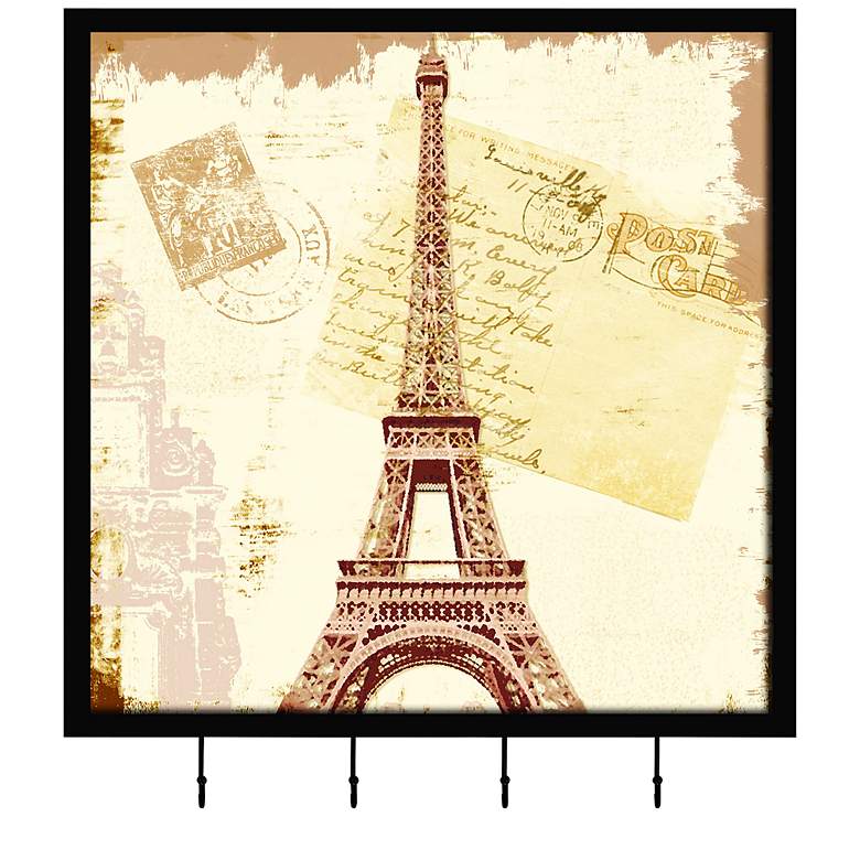 Image 1 Paris Postcard II 15 1/4 inch Square Wall Art with Hooks