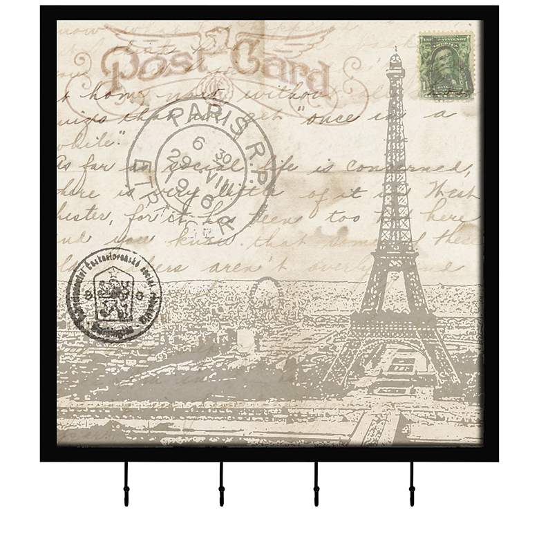 Image 1 Paris Postcard III 15 1/4 inch Square Wall Art with Hooks