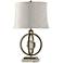 Paris Tin And Gold Metal Table Lamp with Taupe Fabric Shade