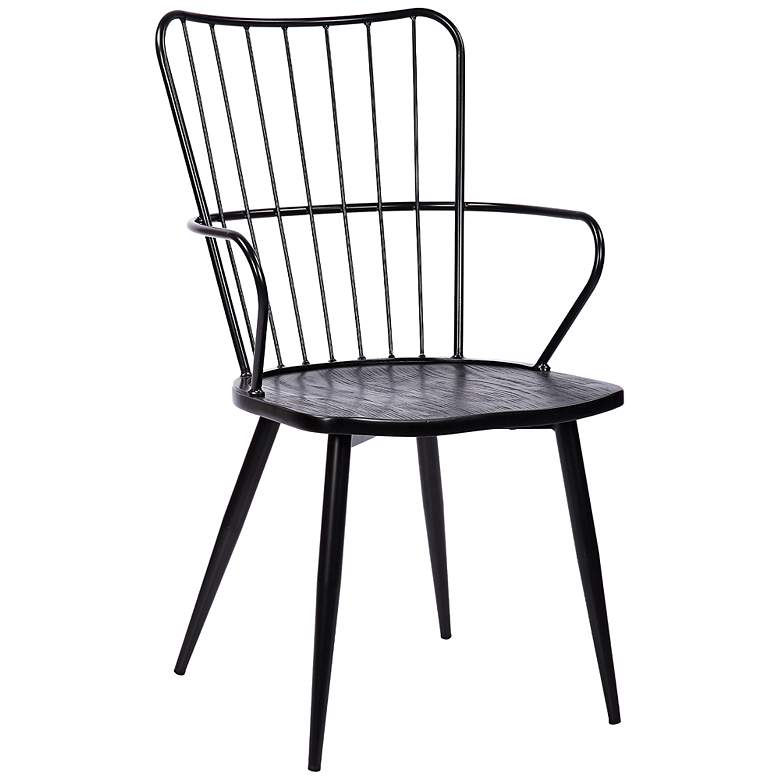 Image 2 Parisa Black Steel and Wood Accent Dining Chair