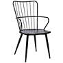 2_Parisa Black Steel and Wood Accent Dining Chair