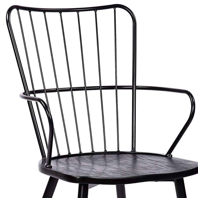 Image 4 Parisa Black Steel and Wood Accent Dining Chair more views