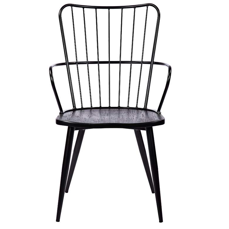 Image 6 Parisa Black Steel and Wood Accent Dining Chair more views