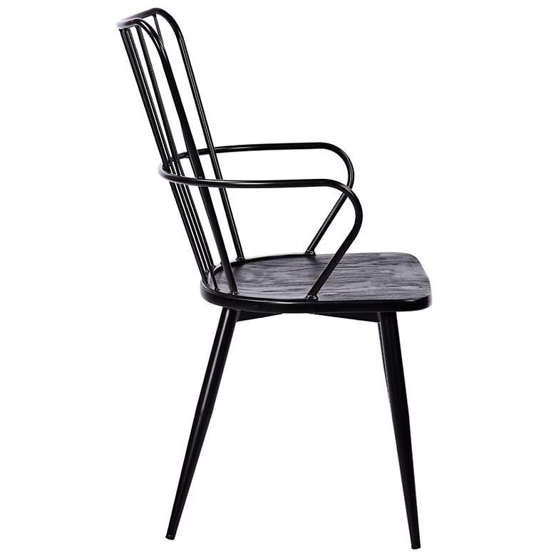 Image 7 Parisa Black Steel and Wood Accent Dining Chair more views