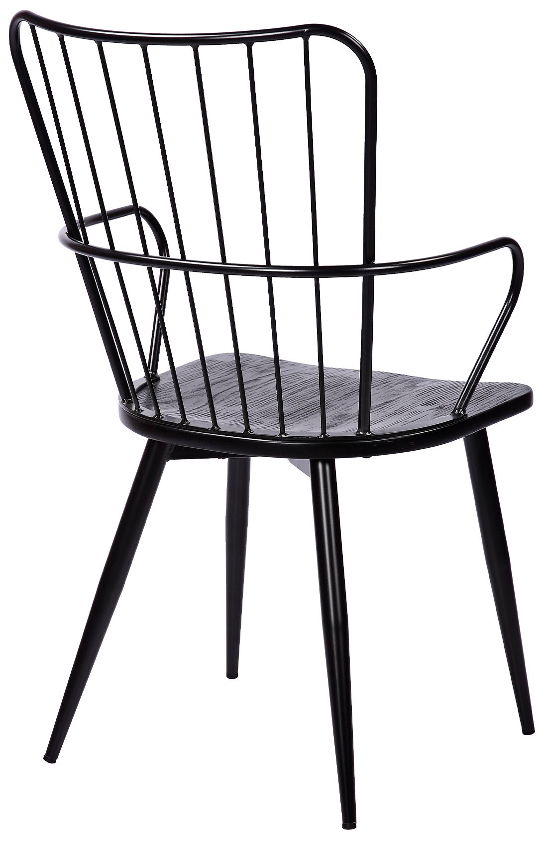 Parisa Black Steel and Wood Accent Dining Chair