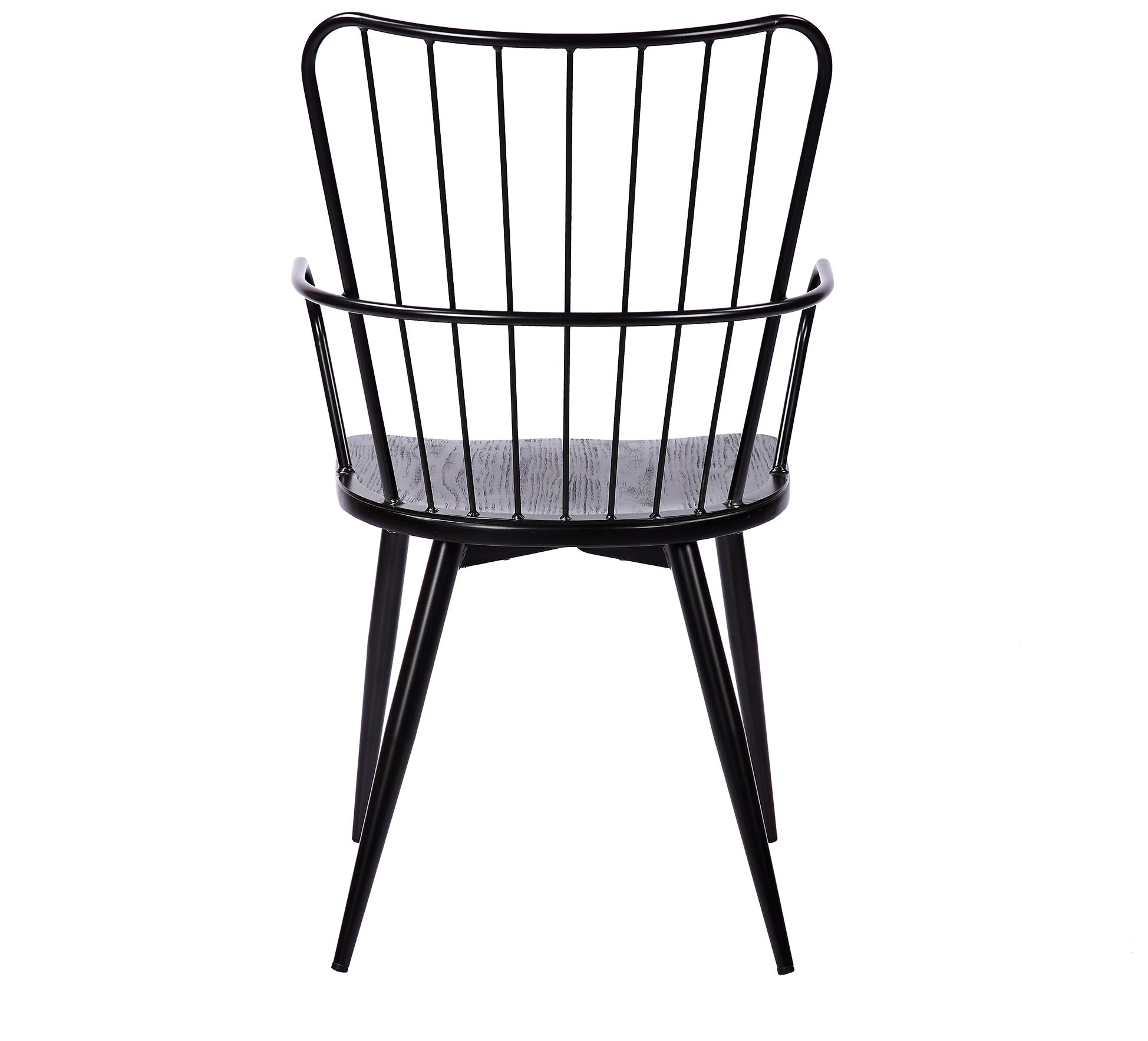 Parisa Black Steel and Wood Accent Dining Chair