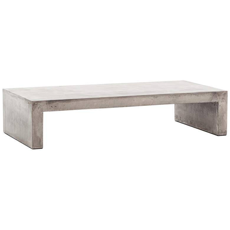 Image 1 Parish 60" Wide Dark Gray Concrete Outdoor Coffee Table