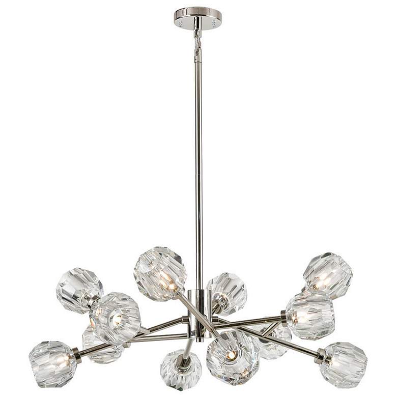 Image 1 Parisian 12-Light 35 Inch Modern Sputnik Polished Nickel Crystal Chandelier