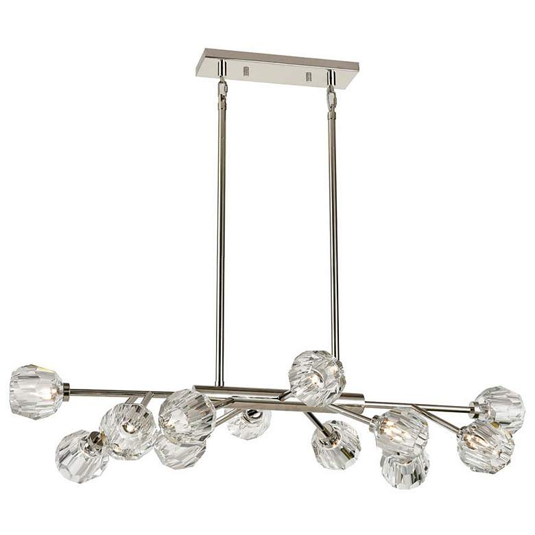 Image 1 Parisian 12-Light 35 Inch Modern Sputnik Polished Nickel Crystal Chandelier