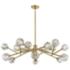 Parisian 18-Light 48 Inch Modern Sputnik Aged Brass Crystal Chandelier