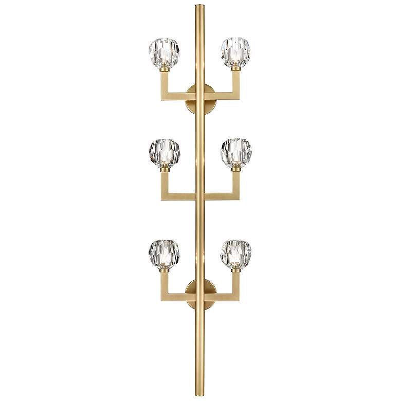 Image 1 Parisian 60 Inch Crystal Wall Sconce in Aged Brass