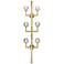 Parisian 60 Inch Crystal Wall Sconce in Aged Brass
