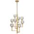 Parisian 8-Light 20 Inch Vertical Aged Brass Crystal Chandelier