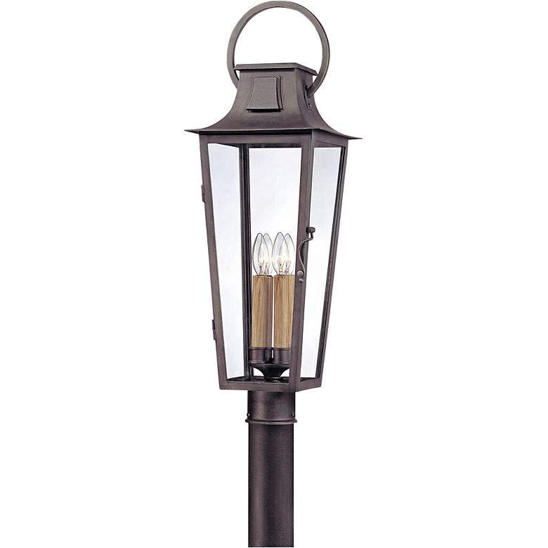 Image 1 Parisian Square 30" High Aged Pewter Outdoor Post Light