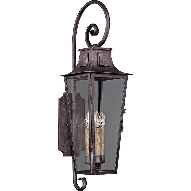 Image 1 Parisian Square 34 1/2 inch High Aged Pewter Outdoor Wall Light