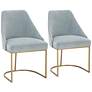 1_Parissa 22 1/4" Blue Coastal Velvet and Gold Dining Chairs Set of 2