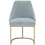 2_Parissa 22 1/4" Blue Coastal Velvet and Gold Dining Chairs Set of 2 more views