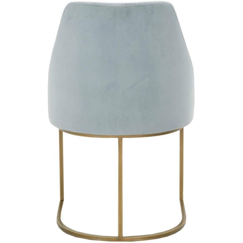 Image 5 Parissa 22 1/4" Blue Coastal Velvet and Gold Dining Chairs Set of 2 more views
