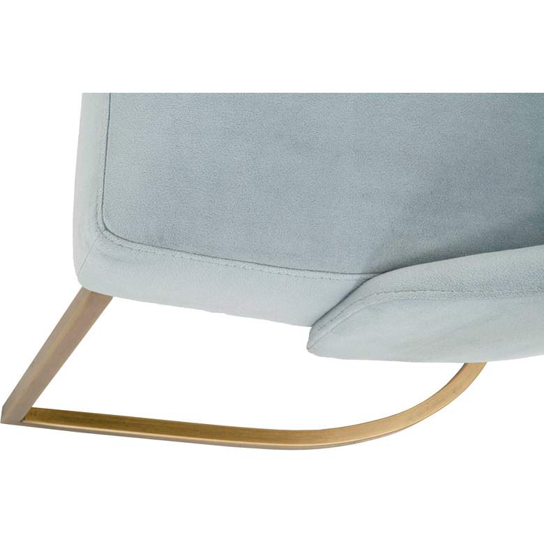 Image 6 Parissa 22 1/4" Blue Coastal Velvet and Gold Dining Chairs Set of 2 more views