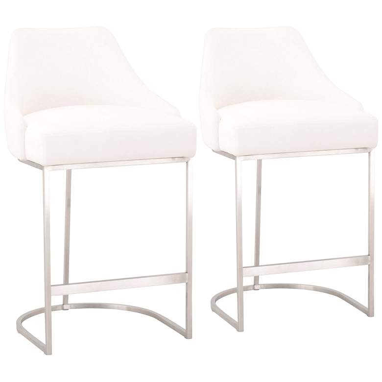 Image 1 Parissa 26" Peyton-Pearl and Steel Counter Stools Set of 2