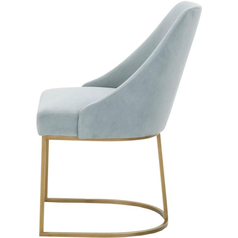 Image 3 Parissa Coastal Velvet and Gold Dining Chairs Set of 2 more views