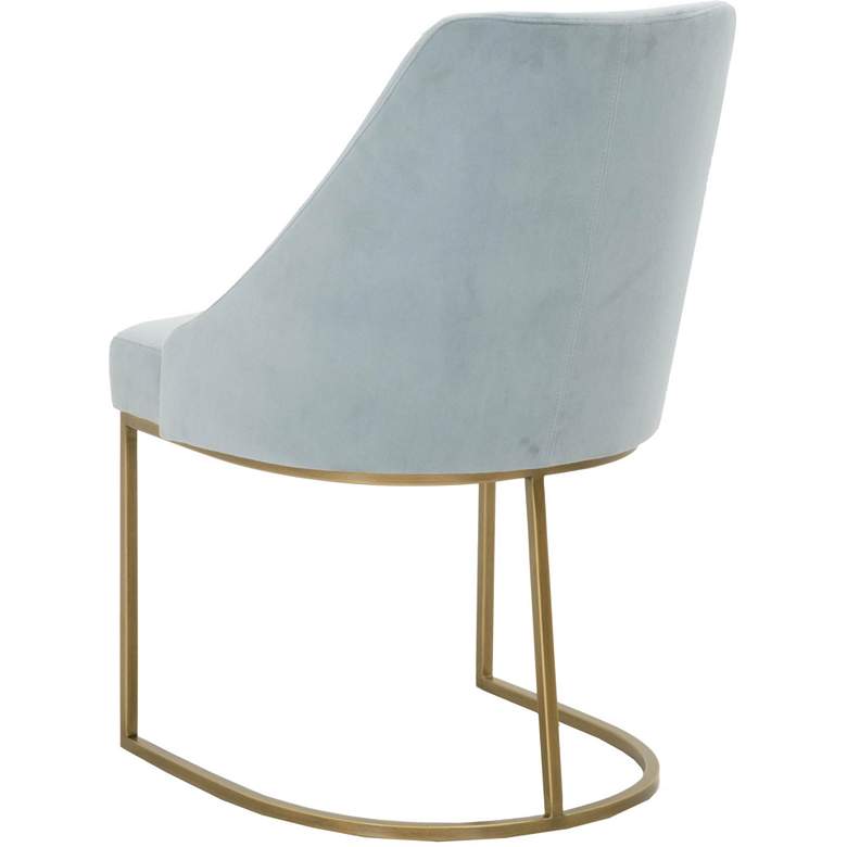 Image 4 Parissa Coastal Velvet and Gold Dining Chairs Set of 2 more views