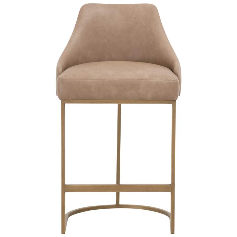 Image 1 Parissa Counter Stool, Ivanhoe Toast, Brushed Gold, Set of 2