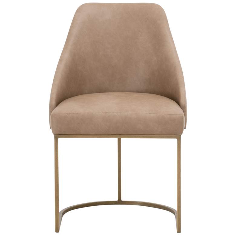 Image 1 Parissa Dining Chair, Ivanhoe Toast, Brushed Gold, Set of 2