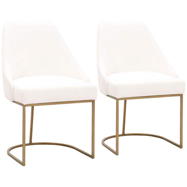 Image 1 Parissa Peyton-Pearl and Brushed Gold Dining Chairs Set of 2