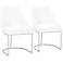 Parissa Pure White and Brushed Steel Dining Chairs Set of 2