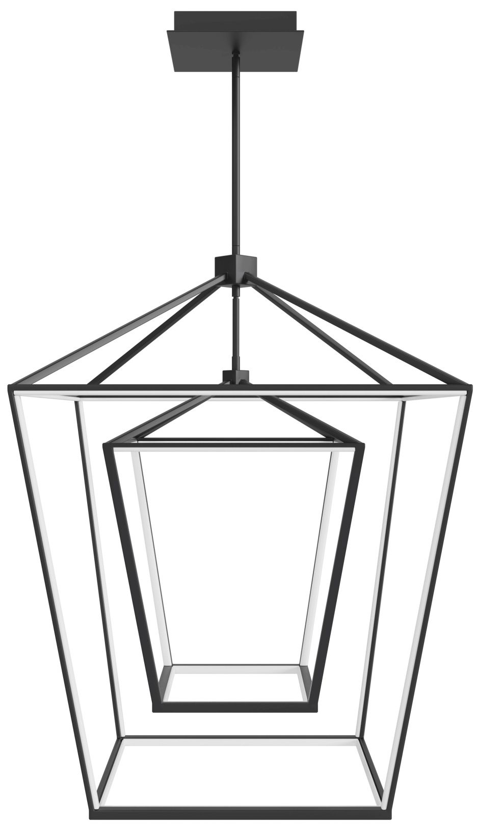 Park Ave. 30"W Double Carriage LED Pendant in Black