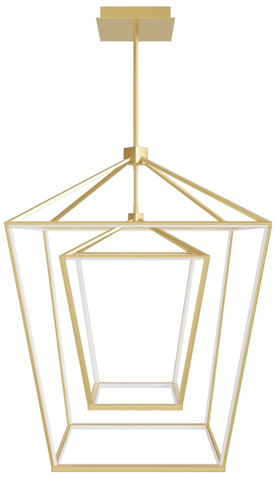 Park Ave. 30"W Double Carriage LED Pendant in Gold