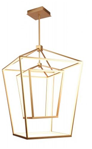 Image 2 Park Ave. 30"W Double Carriage LED Pendant in Gold more views