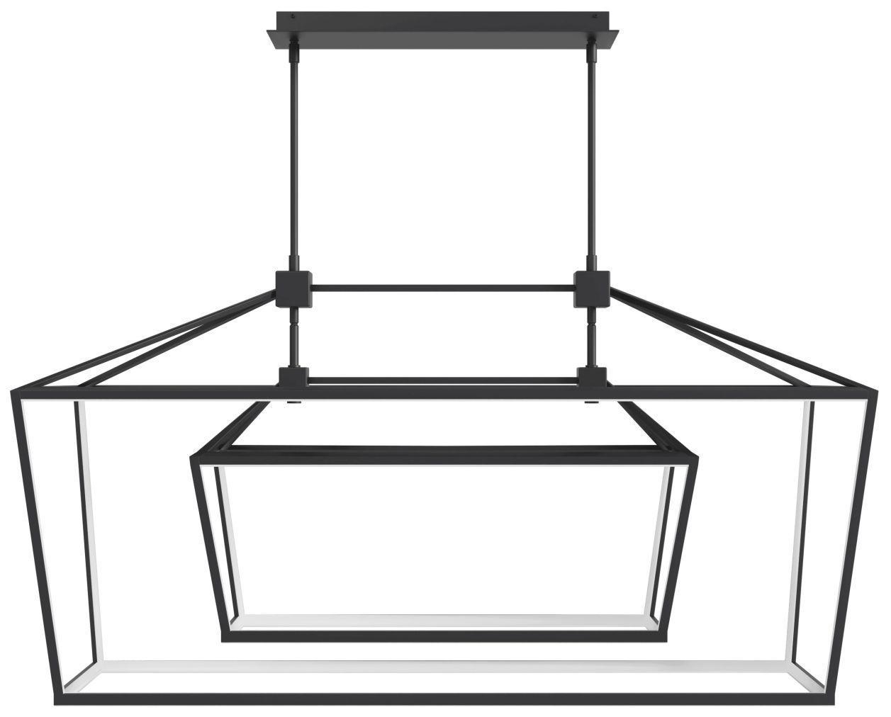 Park Ave. 54"W Double Carriage LED Linear Chandelier in Black