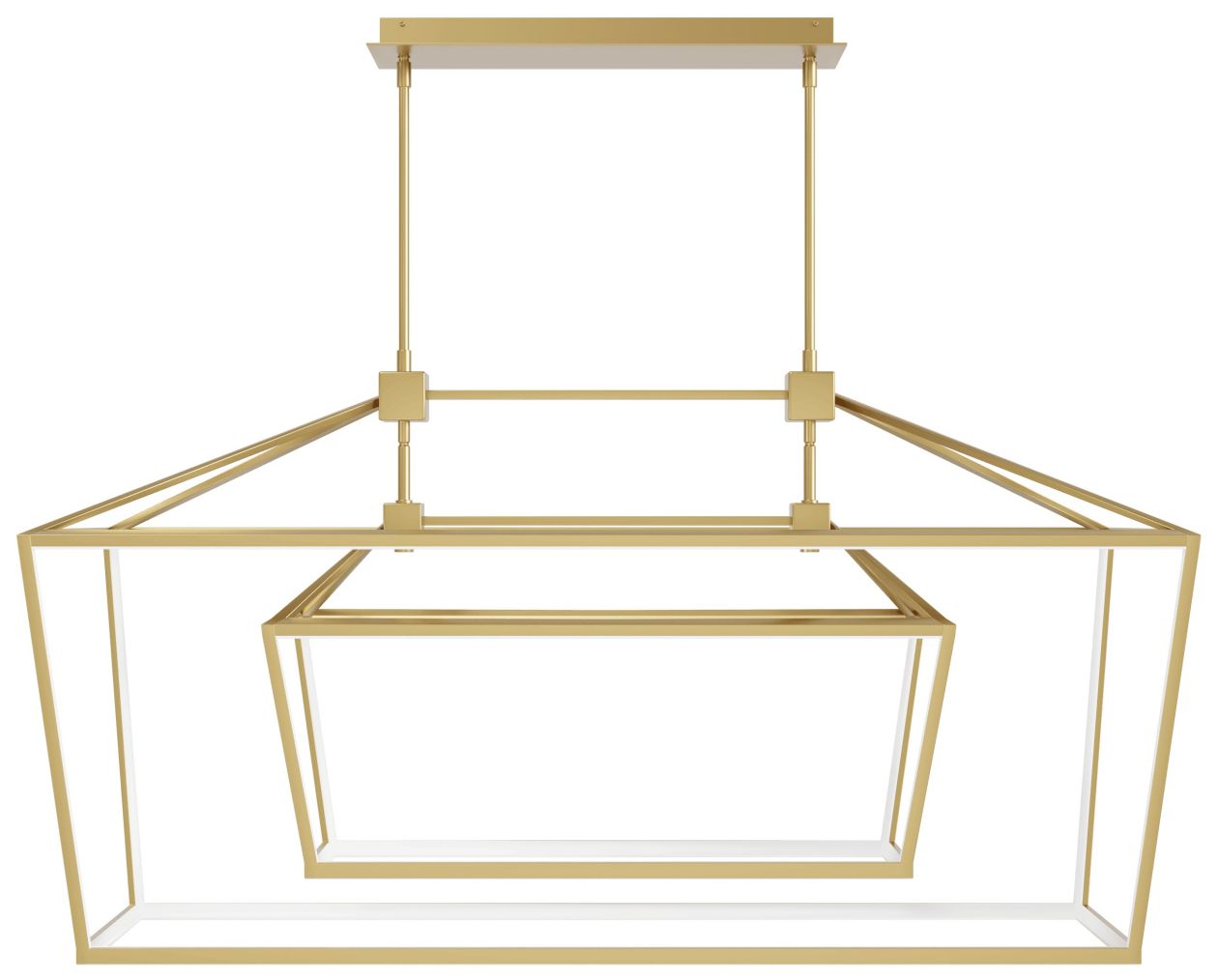 Park Ave. 54"W Double Carriage LED Linear Pendant in Gold