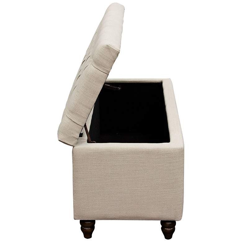 Image 4 Park Ave Desert Sand Linen Tufted Lift-Top Storage Trunk more views