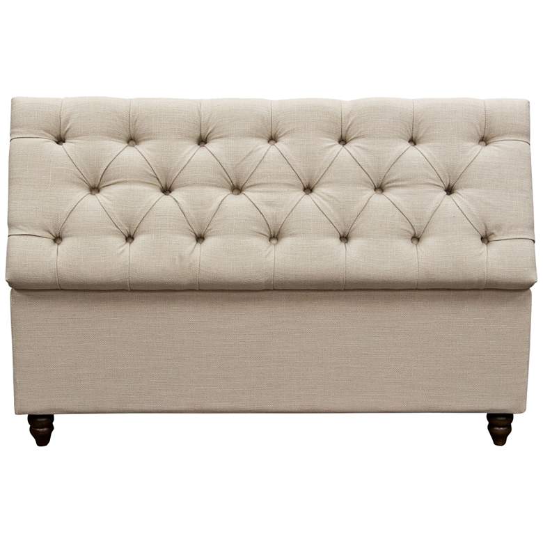 Image 6 Park Ave Desert Sand Linen Tufted Lift-Top Storage Trunk more views