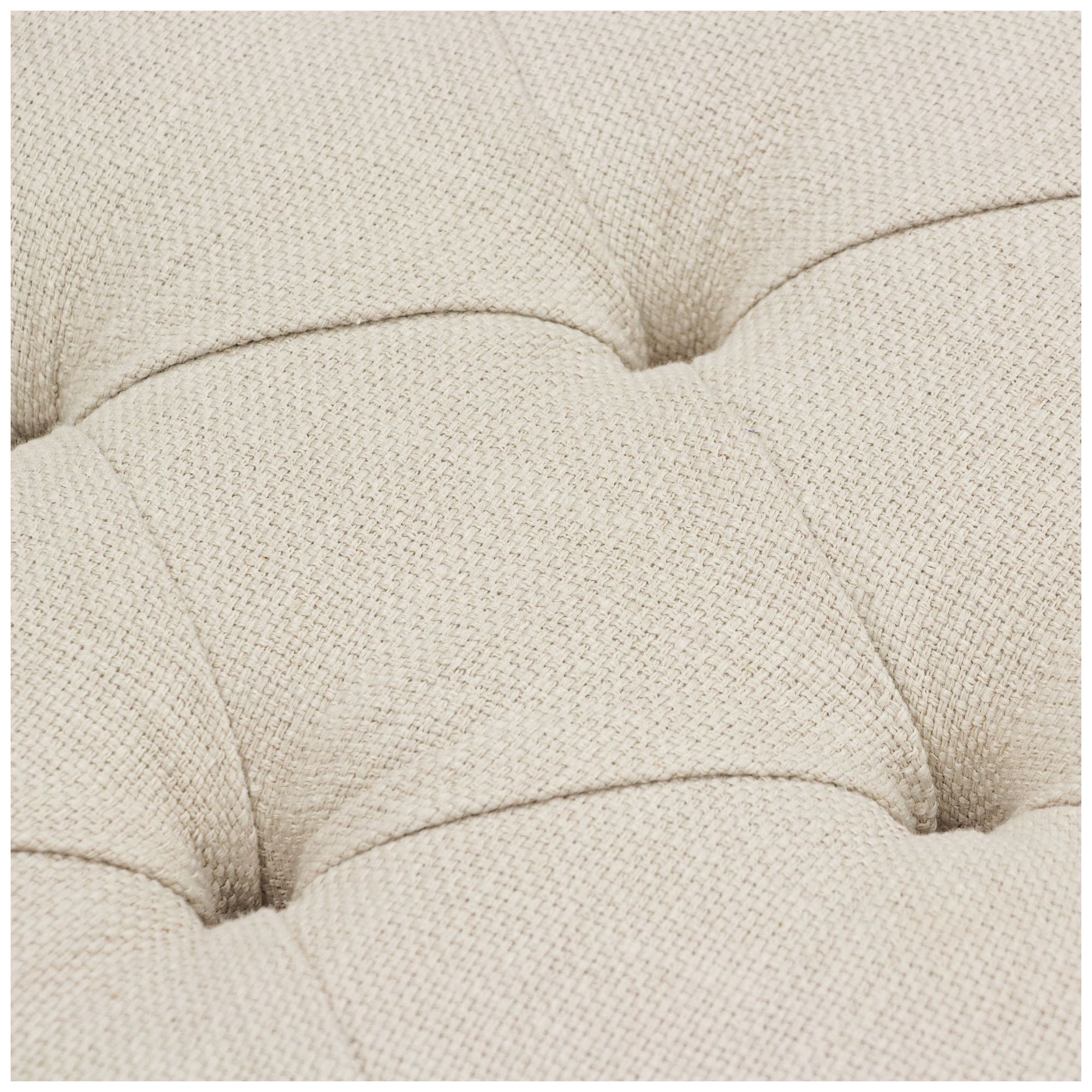 Park Ave Desert Sand Linen Tufted Lift-Top Storage Trunk