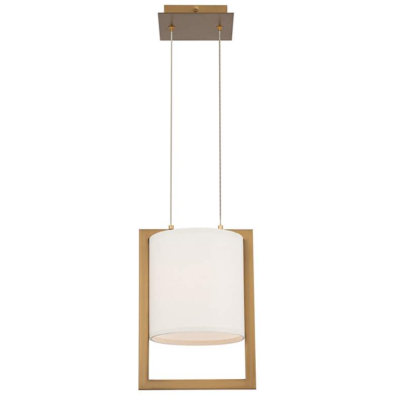 Image 2 Park Avenue 12.38"H x 9"W 1-Light Pendant in Aged Brass