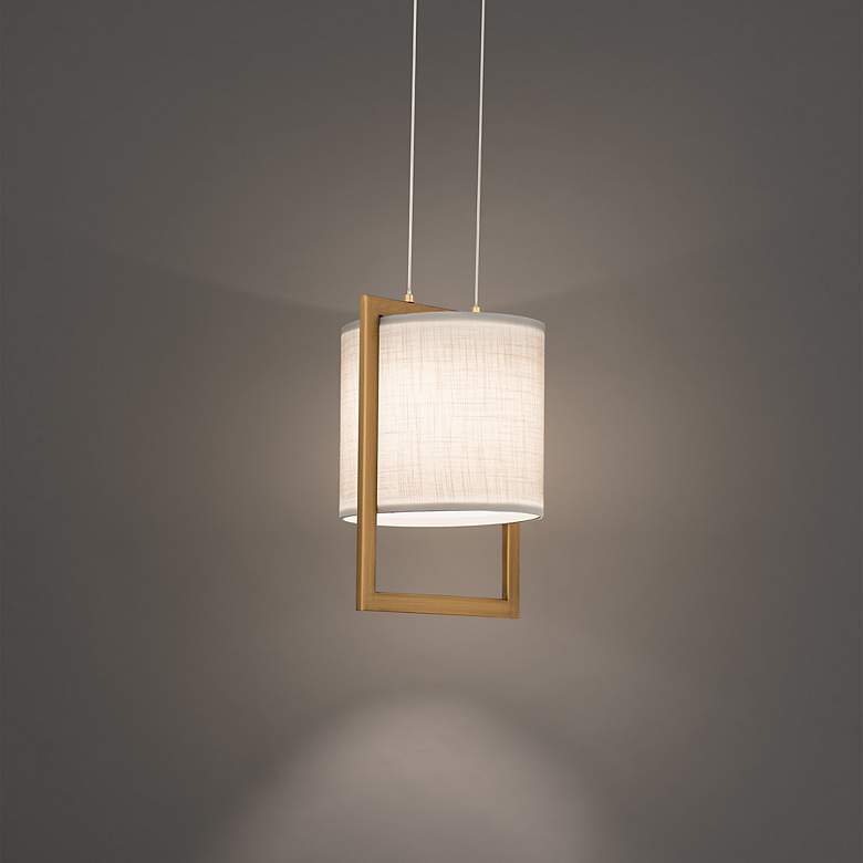Image 1 Park Avenue 12.38"H x 9"W 1-Light Pendant in Aged Brass