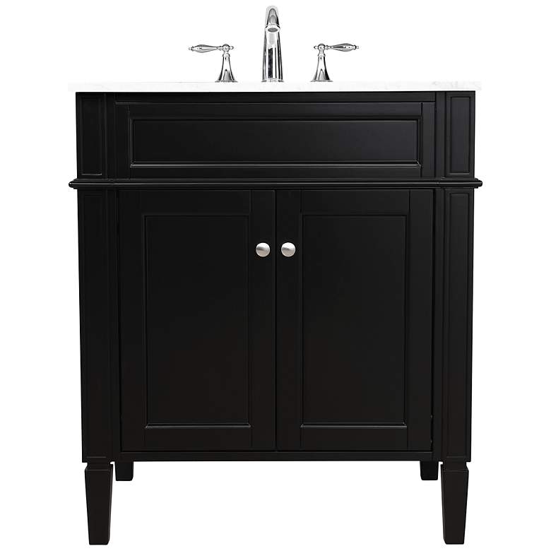 Image 2 Park Avenue 30" Wide Black Single Sink Bathroom Vanity