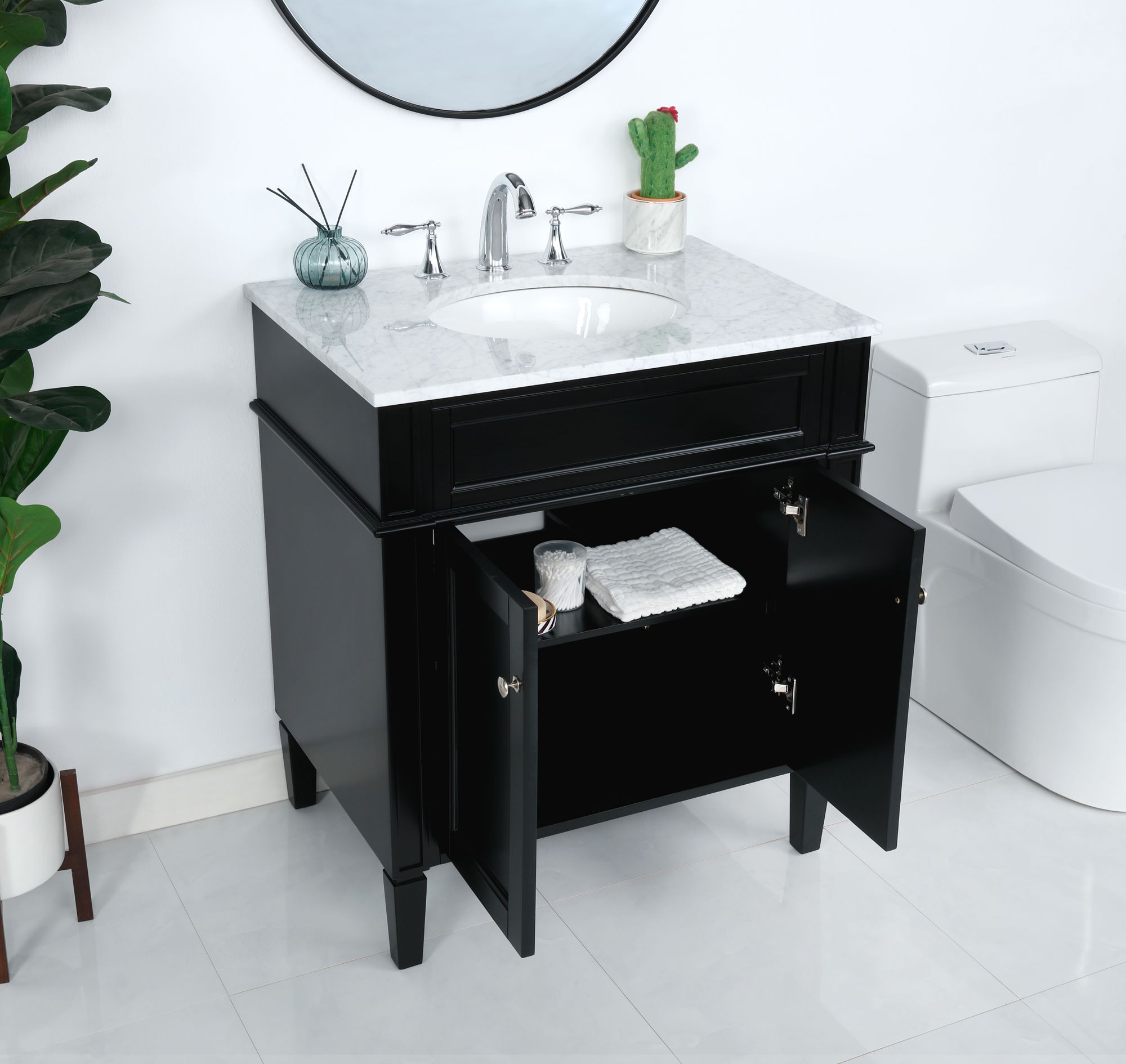 Image 4 Park Avenue 30" Wide Black Single Sink Bathroom Vanity more views