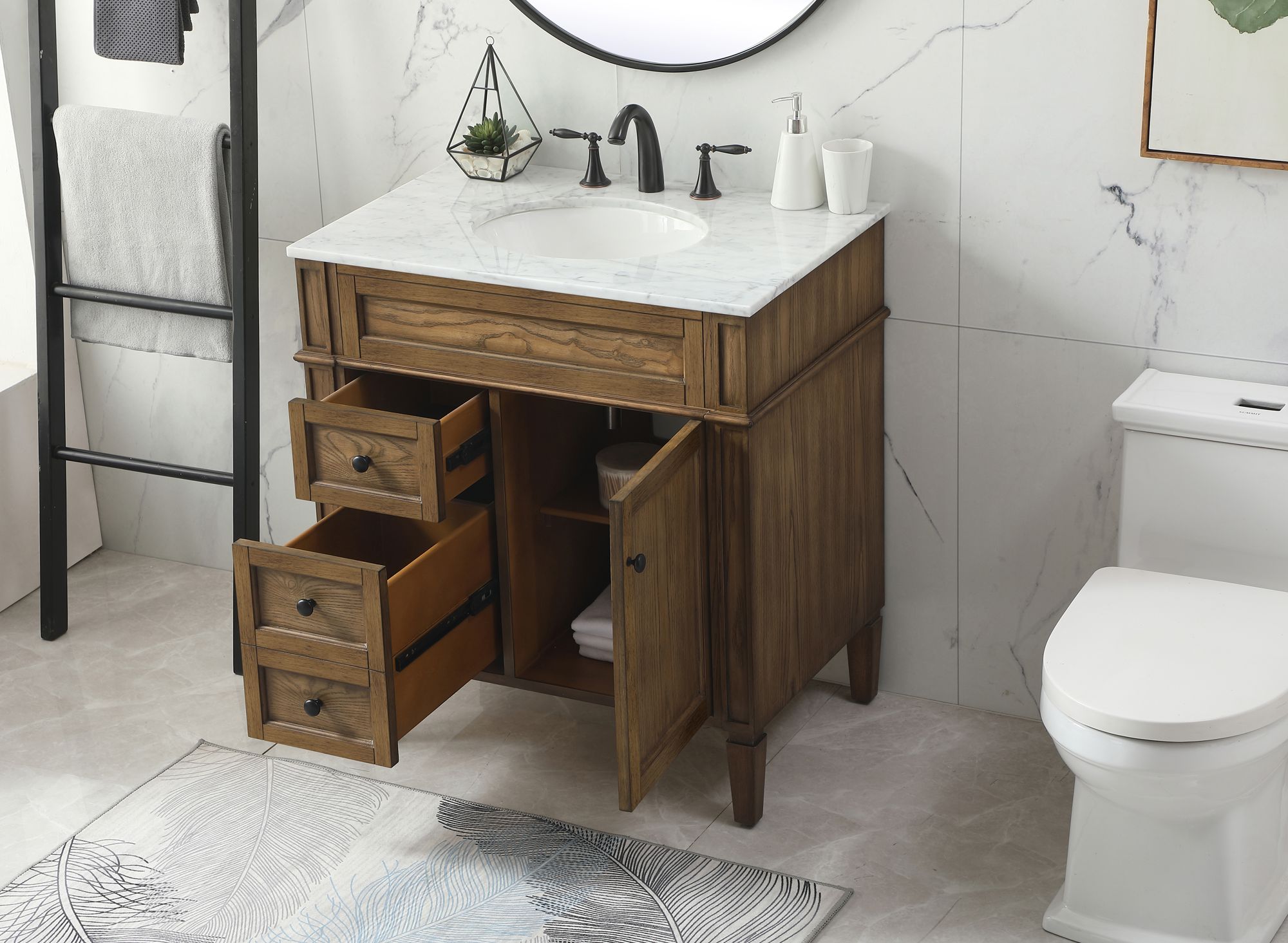 Image 5 Park Avenue 32" Wide Driftwood Single Sink Bathroom Vanity more views