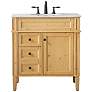 2_Park Avenue 32"W Natural Wood Single Sink Bathroom Vanity