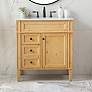 1_Park Avenue 32"W Natural Wood Single Sink Bathroom Vanity