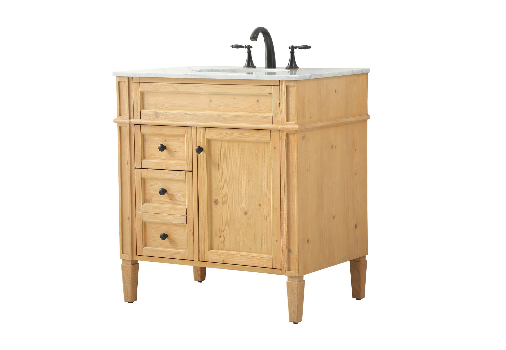 Park Avenue 32"W Natural Wood Single Sink Bathroom Vanity